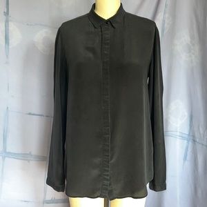 Uniqlo silk long sleeve button down
